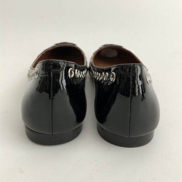 Coach Flats 6M Black All Leather Point-toe Lace-up Front Breathable Grommet - Picture 7 of 12